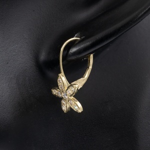 Cercei din aur 14 K colectie noua ITALIA model FLOARE - Img 3