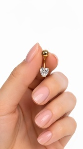 Cercel pentru buric aur galben 14 K model INIMA