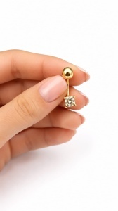 Cercel pentru buric aur galben 14 K model PIETRICICA