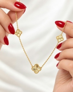 Colier aur galben 14 K colectie ITALIA model FLOARE - Img 2