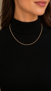 Colier aur galben 14 K model BILUTE - Img 3