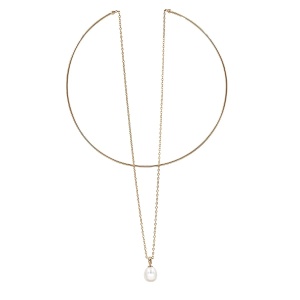 Colier din aur roz 14 K colectie ITALIA model PERLA - Img 2