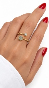 Inel aur galben 14 K colectie noua model ROTUND