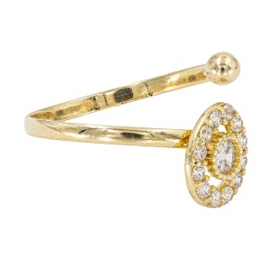 Inel copii aur galben 14 K model OVAL - Img 2