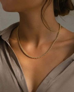 Lant aur galben 14 K colectie ITALIA model 60 cm - Img 2