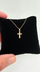 Lant cu pandantiv aur galben 14 K colectie ITALIA model CRUCE - Img 2