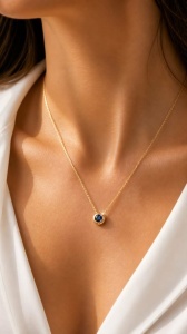 Lant cu pandantiv aur galben 14 K model ASPIRINA - BLUE