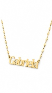 Lant cu pandantiv aur galben 14 K model NUME - GABRIELA - Img 2
