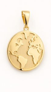 Pandantiv aur galben 14 K colectie ITALIA model GLOBUL PAMANTESC