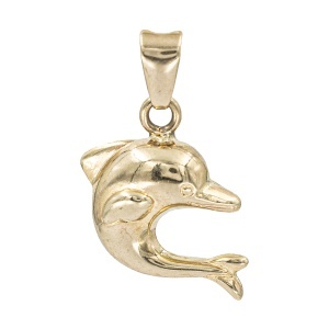 Pandantiv din aur galben 14 K model DELFIN