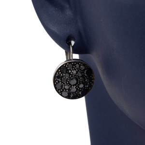 Set aur alb cu pietre naturale colectie ITALIA model ROTUND - DIAMANTE NEGRE18 - Img 4