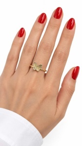 Set aur galben 14 K colectie noua ITALIA model FLUTURAS - Img 2