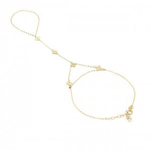 Bijuterii aur galben 14 K bratara cu inel colectie noua model FLOARE PLINA