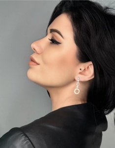 Bijuterii aur galben 14 K cercei colectie noua ITALIA model SATINAT