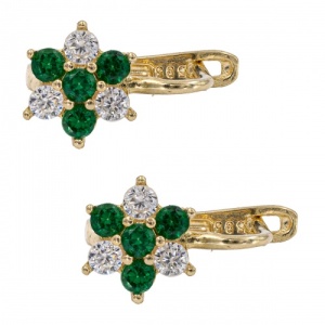Bijuterii aur galben 14 K cercei colectie noua model FLORICICA