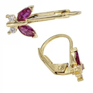 Bijuterii aur galben 14 K cercei colectie noua model FLUTURAS - Img 4