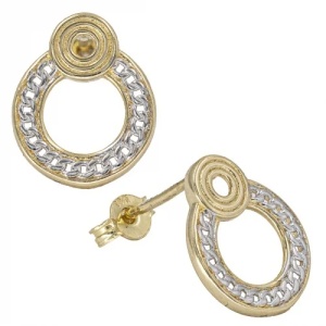 Bijuterii aur galben 14 K cercei colectie noua model GEOMETRIC - Img 3