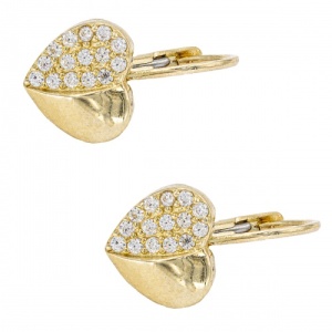 Bijuterii aur galben 14 K cercei colectie noua model INIMIOARA