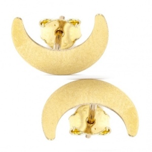 Bijuterii aur galben 14 K cercei colectie noua model SEMILUNA - Img 2