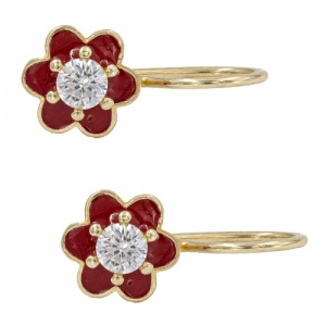 Bijuterii aur galben 14 K cercei copii colectie noua model FLORICICA