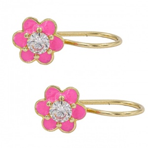 Bijuterii aur galben 14 K cercei copii colectie noua model FLORICICA