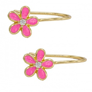 Bijuterii aur galben 14 K cercei copii colectie noua model FLORICICA