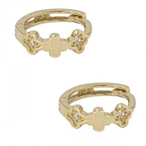 Bijuterii aur galben 14 K cercei copii colectie noua model FLORICICA