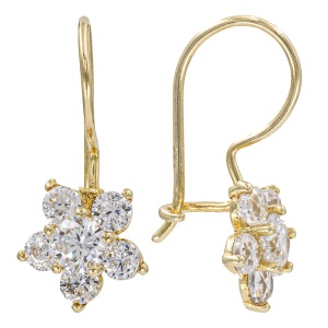 Bijuterii aur galben 14 K cercei copii colectie noua model FLORICICA - Img 2