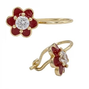 Bijuterii aur galben 14 K cercei copii colectie noua model FLORICICA - Img 3