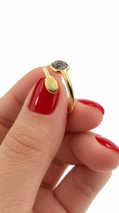 Bijuterii aur galben 14 K inel colectie noua ITALIA model OVAL - Img 2