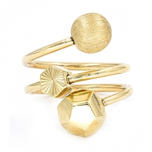 Bijuterii aur galben 14 K inel colectie noua model BILUTA GEOMETRICA - Img 2