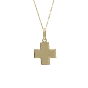 Bijuterii aur galben 14 K lant cu pandantiv colectie noua ITALIA model CRUCE - Img 4