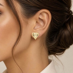 Bijuterii aur galben cercei colectie noua model FATETAT - DIAMOND