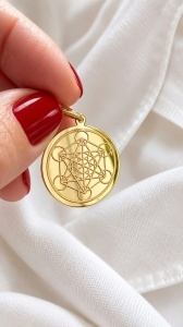 Bijuterii personalizate aur 14 K model BANUT - CUBUL LUI METATRON - Img 3