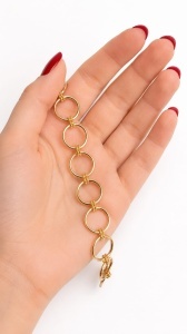 Bratara aur galben 14 K colectie ITALIA model CERC - Img 2