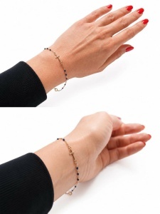Bratara aur galben 14 K colectie ITALIA model CRUCE - BLUE - Img 2