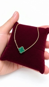 Bratara aur galben 14 K colectie ITALIA model FLOARE - GREEN - Img 4