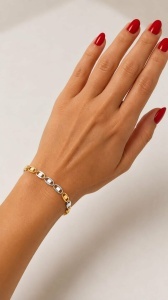 Bratara barbateasca aur galben si alb colectie ITALIA model GEOMETRIC