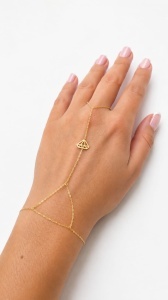 Bratara cu inel aur galben 14 K model DIAMOND