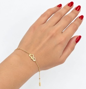 Bratara din aur galben 14 K colectie ITALIA model INIMIOARE - Img 2