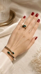 Bratara fixa aur galben 14 K colectie ITALIA model GREEN