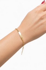 Bratara pentru copii aur galben 14 K model PLACUTA