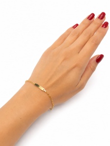 Bratara pentru copii aur galben 14 K model PLACUTA