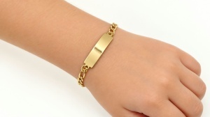 Bratara pentru copii aur galben 14 K model PLACUTA