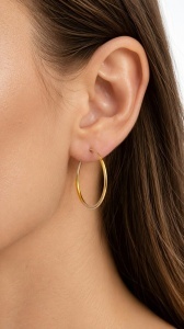 Cercei aur galben 14 K colectie ITALIA model CREOLI 2 CM