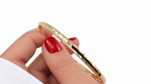 Cercei aur galben 14 K colectie ITALIA model CREOLI - FATETAT 5.4 cm - Img 2