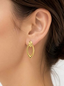Cercei aur galben 14 K colectie ITALIA model GEOMETRIC