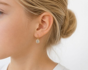 Cercei aur galben 14 K colectie ITALIA model ROTUND