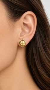 Cercei aur galben 14 K colectie ITALIA model ROTUND