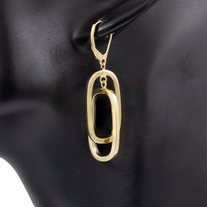 Cercei aur galben 14 K colectie noua ITALIA model GEOMETRIC - Img 2